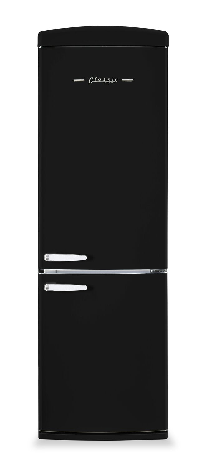 Classic Retro by Unique 24" 12 Cu. Ft. Bottom-Freezer Refrigerator - Matte Black - UGP-340L MB AC | Réfrigérateur Classic Rétro par Unique de 24 po et de 12 pi3 à congélateur inférieur - noir mat - UGP-340L MB AC | 340LMBAC