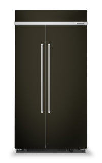 KitchenAid 42" 25.5 Cu. Ft. Side-by-Side Refrigerator - Black Stainless Steel PrintShield™ - KBSN702… | Réfrigérateur KitchenAid de 25,5 pi³ et de 42 po à compartiments juxtaposés - acier inoxydable noir …