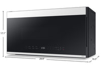 Samsung 2.1 Cu. Ft. Over-the-Range Microwave with 400 CFM and Glass Touch Control - White Glass - ME… | Four à micro-ondes à hotte intégrée Samsung de 2,1 pi³ avec 400 pi³/min et commandes tactiles en ver…