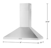 Whirlpool 30" Wall Mount Range Hood - WVW53UC0LS 