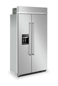 KitchenAid 42" 25 Cu. Ft. Side-by-Side Refrigerator - Stainless Steel - KBSD702MSS | Réfrigérateur KitchenAid de 25 pi³ et de 42 po à compartiments juxtaposés - acier inoxydable - KBSD7…