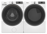 Whirlpool 5.2 Cu. Ft. Smart Front-Load Washer and 7.4 Cu. Ft. Gas Dryer - White  | Laveuse intelligente à chargement frontal de 5,2 pi³, sécheuse gaz de 7,4 pi³ de Whirlpool - blanches  | WHFL57WG