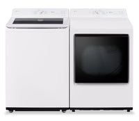 LG 5.8 Cu. Ft. Smart Top-Load Washer with EasyUnload™ and 7.3 Cu. Ft. Electric Dryer with AI Sensing  | Laveuse intelligente à chargement par le haut LG 5,8 pi³ avec EasyUnload et sécheuse électrique LG 7,3 pi³ avec détection IA  | LGTL820W