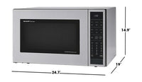 Sharp 1.5 Cu. Ft. Carousel® Countertop Microwave Oven - Stainless Steel - SMC1585KS | Four à micro-ondes de comptoir CarouselMD de Sharp de 1,5 pi3 - acier inoxydable - SMC1585KS | SMC158KS