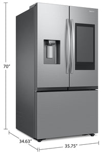 Samsung 36" 30 Cu. Ft. Full Depth French-Door with Family Hub Refrigerator - Stainless Steel - RF32C… | Réfrigérateur Samsung de 30 pi³ et de 36 po pleine profondeur à portes françaises avec portail Famil…