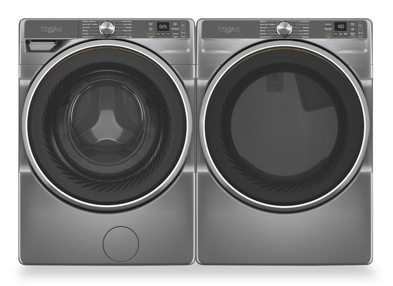 Whirlpool 5.8 Cu. Ft. Front-Load Washer with FreshFlow™ Vent System and 7.4 Cu. Ft. Gas Dryer  | Laveuse à chargement frontal de 5,8 pi³ avec système de ventilation FreshFlowMC et sécheuse à gaz de 7,4 pi³ de Whirlpool  | WHFL67RG