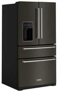 KitchenAid 36" 26.2 Cu. Ft. French-Door Refrigerator - Black Stainless - KRMF536RBS | Réfrigérateur KitchenAid de 26,2 pi³ et de 36 po à portes françaises - acier inoxydable noir - KRMF5…