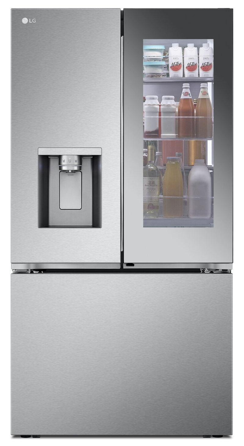 LG 36" 31 Cu. Ft. French-Door Standard-Depth MAX™ Refrigerator - Smudge Proof Stainless Steel - LRYK… | Réfrigérateur LG de 31 pi³ et de 36 po à portes françaises de profondeur standard MAXMC - acier inox…