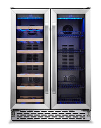 TCL 23.4" 5.3 Cu. Ft. Dual-Zone Wine Cooler - Stainless Steel - B422D-CA | Refroidisseur à vin TCL de 5,3 pi3 et de 23,4 po à 2 zones - acier inoxydable - B422DCA | TCLB442D