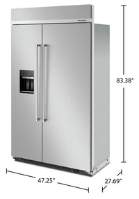 KitchenAid 29.4 Cu. Ft. Built-In Side-by-Side Refrigerator - KBSD708MSS 