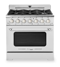 Classic Retro by Unique 36" 5.2 Cu. Ft. 6-Burner Gas Range with Convection - Marshmallow White - UGP-36CR W | Cuisinière à gaz Classic Rétro par Unique de 36 po et de 5,2 pi3 à 6 brûleurs avec convection - blanc guimauve - UGP-36CR W | UGP36CRW