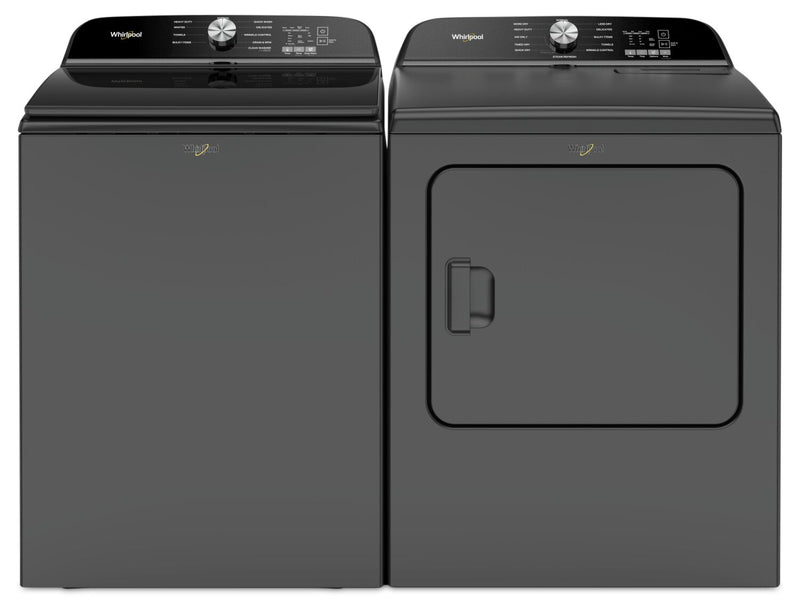 Whirlpool 6.1 Cu. Ft. Top-Load Washer with Removable Agitator and 7 Cu. Ft. Electric Dryer | Laveuse à chargement par le haut de 6,1 pi³ avec agitateur amovible et sécheuse électrique de 7 pi³ de Whirlpool | WHTL615B