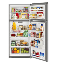 Whirlpool 28" 16.3 Cu. Ft. Top-Mount Refrigerator - Stainless Steel - WRTX5328PM | Réfrigérateur Whirlpool de 16,3 pi³ et de 28 po à congélateur supérieur - acier inoxydable - WRTX5328PM | WRTX532M