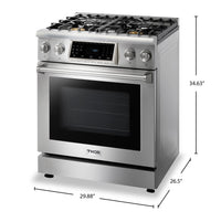 Thor Kitchen 4.55 Cu. Ft. Tilt Panel Professional Gas Range - TRG3001 | Cuisinière professionnelle à gaz Thor Kitchen de 4,55 pi³ à panneau inclinable - TRG3001 | TRG3001S