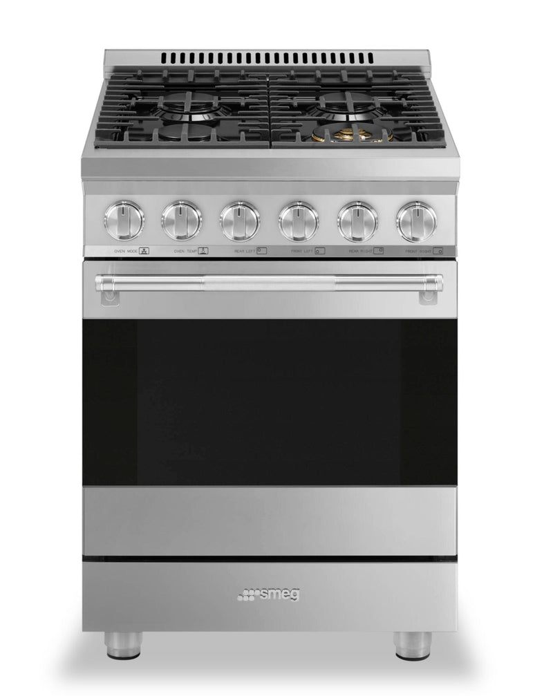 Smeg 2.8 Cu. Ft. Professional Gas Range - SPR24UGGX|Cuisinière professionnelle à gaz Smeg de 2,8 pi3 - SPR24UGGX