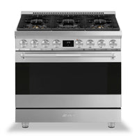 Smeg 4.6 Cu. Ft. Professional Gas Range - SPR36UGGX|Cuisinière professionnelle à gaz Smeg de 4,6 pi3 - SPR36UGGX