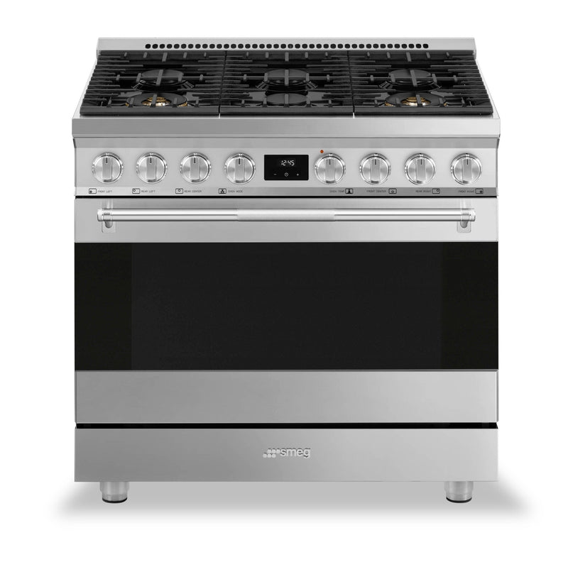 Smeg 4.6 Cu. Ft. Professional Gas Range - SPR36UGMX|Cuisinière professionnelle à gaz Smeg de 4,6 pi3 - SPR36UGMX