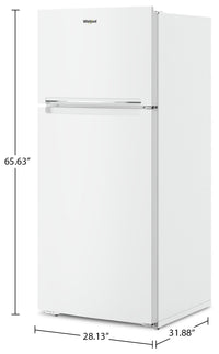 Whirlpool 28" 16.3 Cu. Ft. Top-Mount Refrigerator - White - WRTX5028PW | Réfrigérateur Whirlpool de 16,3 pi³ et de 28 po à congélateur supérieur - blanc - WRTX5028PW