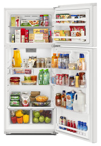 Whirlpool 28" 16.3 Cu. Ft. Top-Mount Refrigerator - White - WRTX5028PW | Réfrigérateur Whirlpool de 16,3 pi³ et de 28 po à congélateur supérieur - blanc - WRTX5028PW