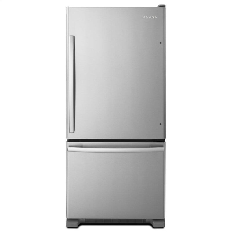 Amana 18 Cu. Ft. Bottom-Mount Refrigerator – ABB1924BRM|Réfrigérateur Amana de 18 pi³ à congélateur inférieur – ABB1924BRM|ABB1924M