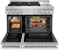 KitchenAid 48" Smart Commercial-Style Dual Fuel Range with Griddle - KFDC558JMH|Cuisinière hybride intelligente KitchenAid 48 po de style commercial, plaque chauffante - KFDC558JMH|KFDC558H