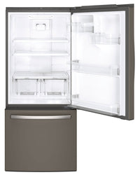 GE 20.9 Cu. Ft. Bottom-Mount Refrigerator – GDE21DMKES|Réfrigérateur GE de 20,9 pi³ à congélateur inférieur – GDE21DMKES|GDE21DME
