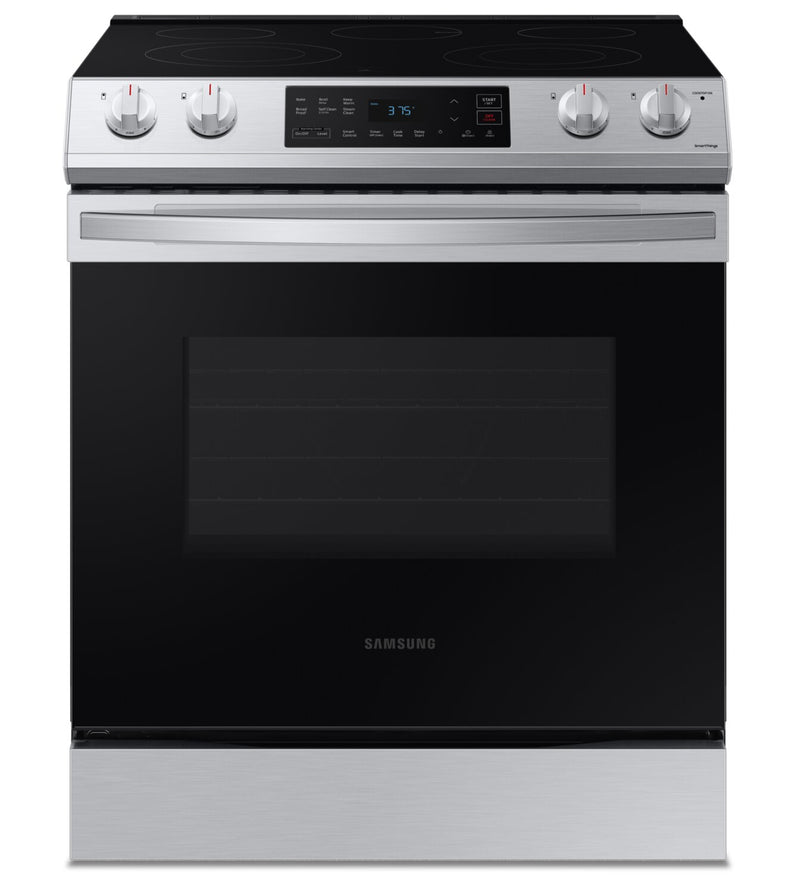 Samsung 6.3 Cu. Ft. Slide-In Electric Range with Wi-Fi Connect - NE63T8111SS/AC | Cuisinière électrique encastrée Samsung de 6,3 pi³ avec connectivité Wi-Fi – NE63T8111SS/AC | NE63T81S