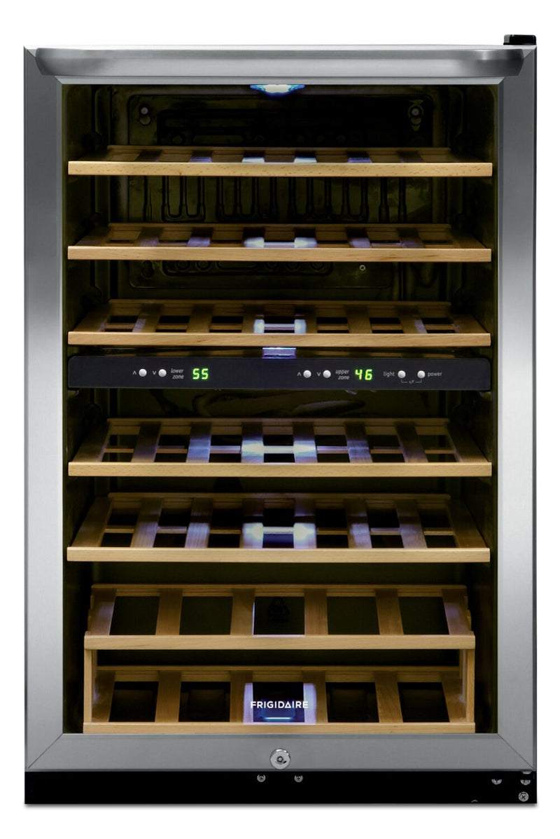 Frigidaire 4.4 Cu. Ft. Two-Zone Wine Cooler - FFWC3822QS | Refroidisseur à vin Frigidaire de 4,4 pi3 à 2 zones – FFWC3822QS | FFWC382S